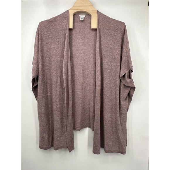 J. Jill Womens Size Marled‎ Gray Linen Blend Open Front Cardigan Sweater plus - Picture 1 of 7